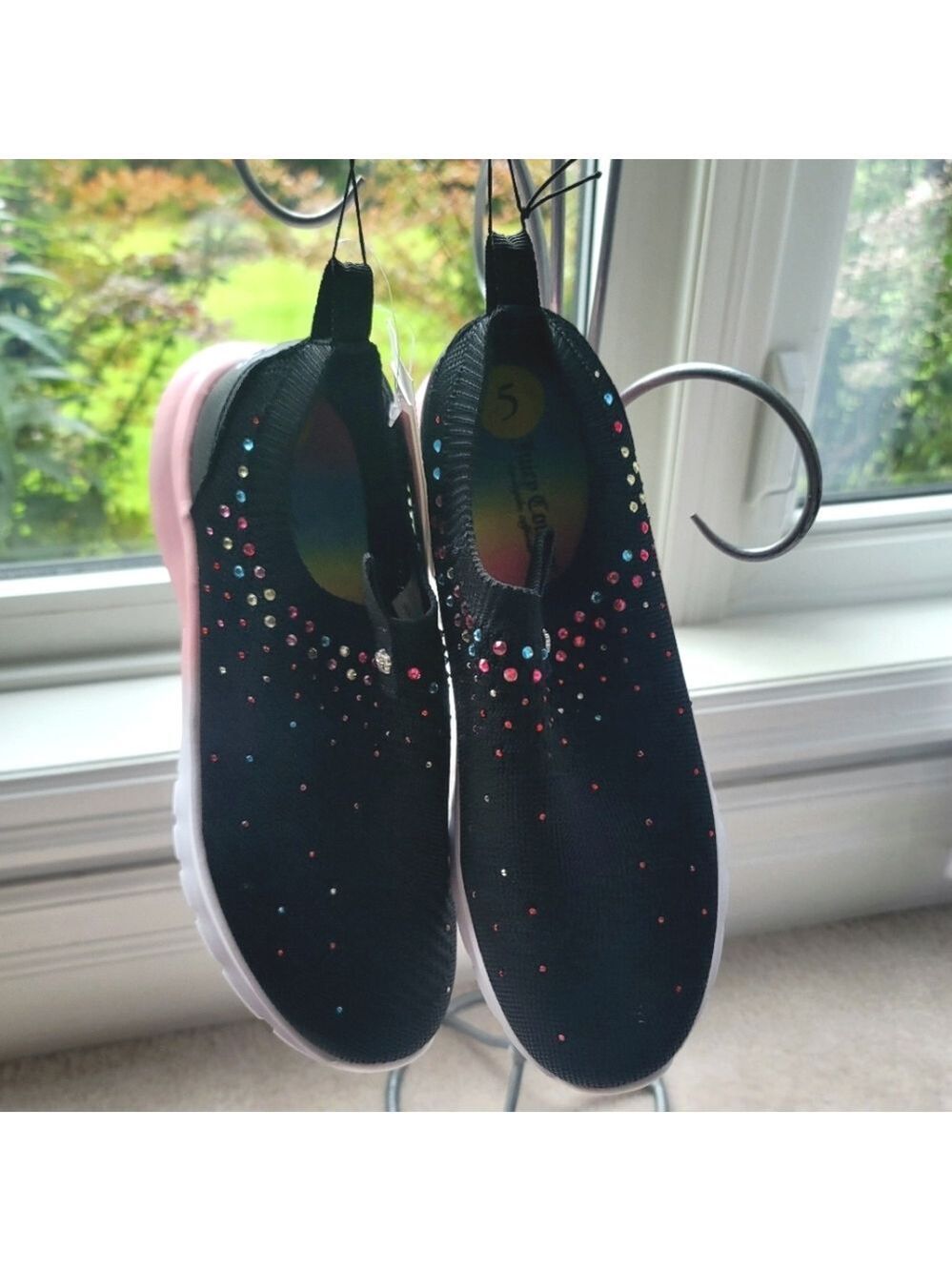 NWT Juicy Couture Malden Lane Pull-On Sequined Sneakers Size 5M
